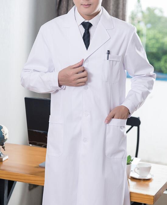 Medical Lab Gown - Doktersuniform Heren Witte laboratoriumjas Lente Lange