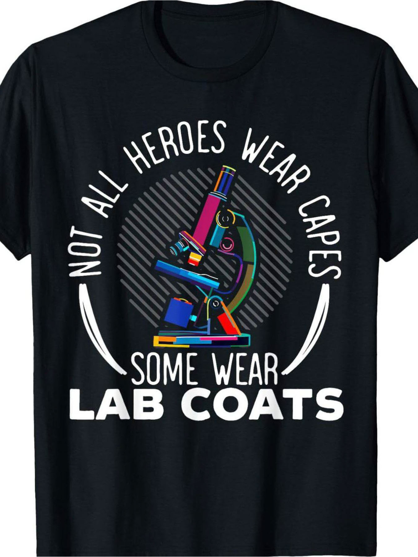 Medical Lab Graphics - Zwart heren-T-shirt met ronde hals en